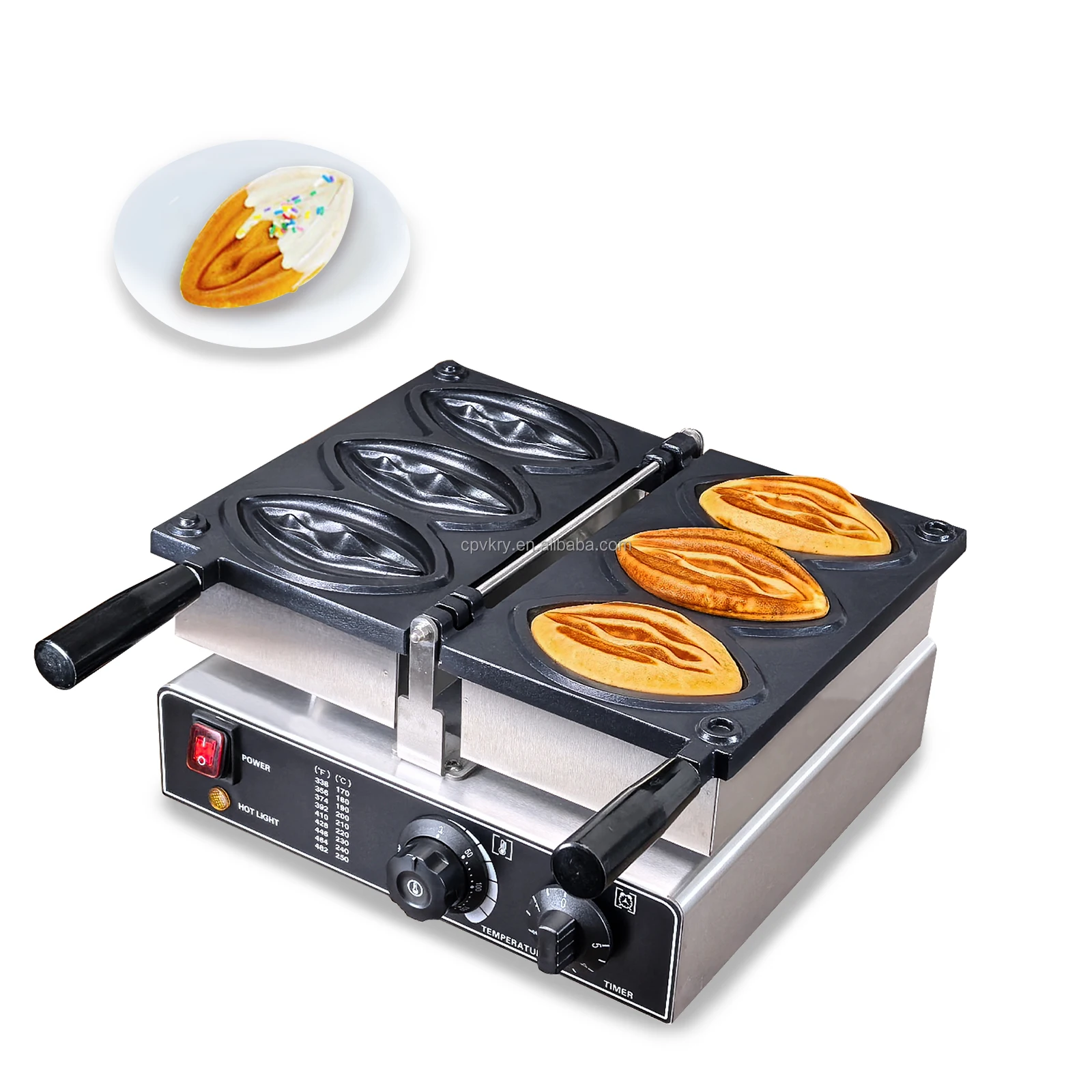 

Commercial Vaginal Shaped Bread Waffle Non Stick Stainless Steel Vaginal Waffle Manufacturing Machine