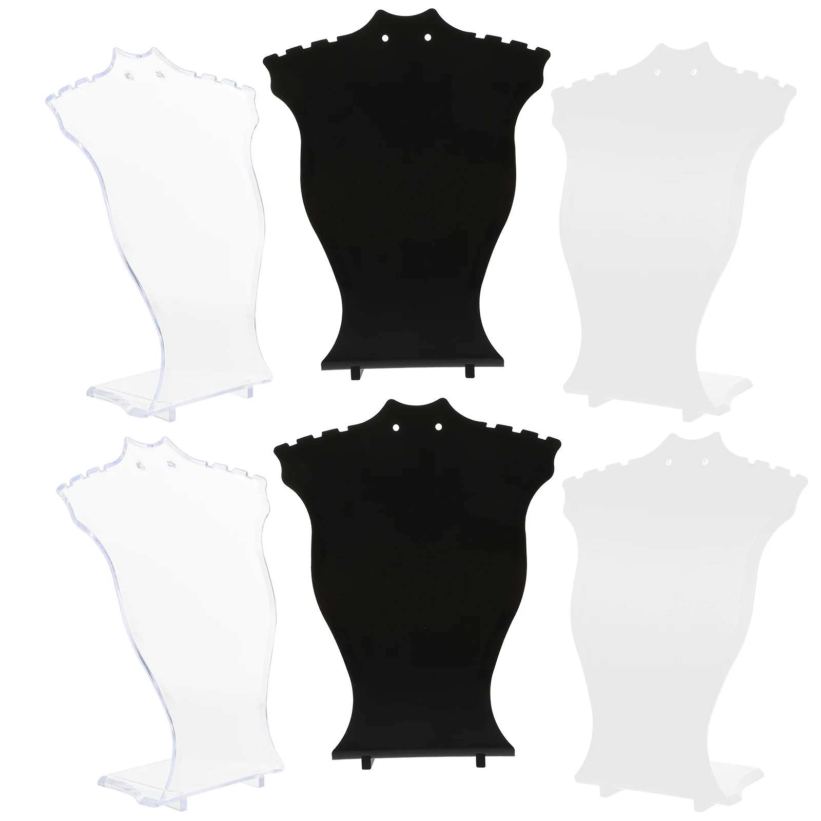 

6pcs Necklace Display Bust Abs Jewelry Organizer Stand For Earrings Necklace Storage Rack Desktop Jewelry Display Stand