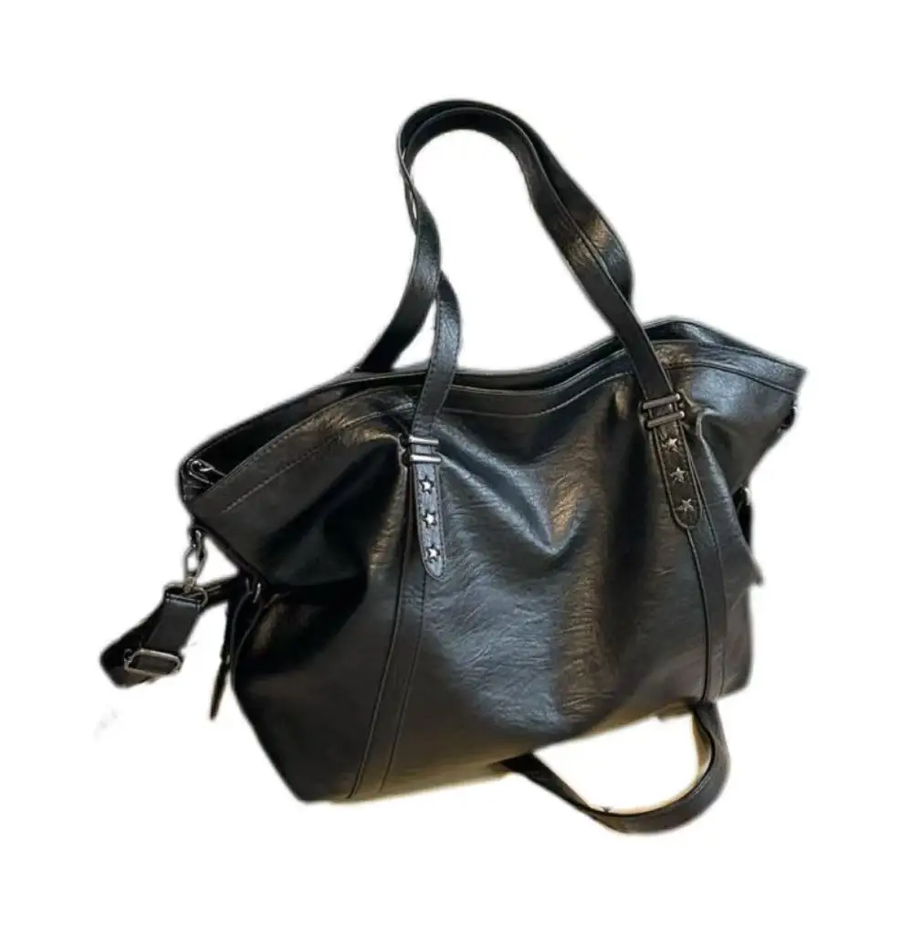 

Большая вместительная сумка-тоут из усовершенствованной вощеной кожи Универсальная сумка через плечо Сумка для путешествий Сумка для подмышек Масляный воск Lea