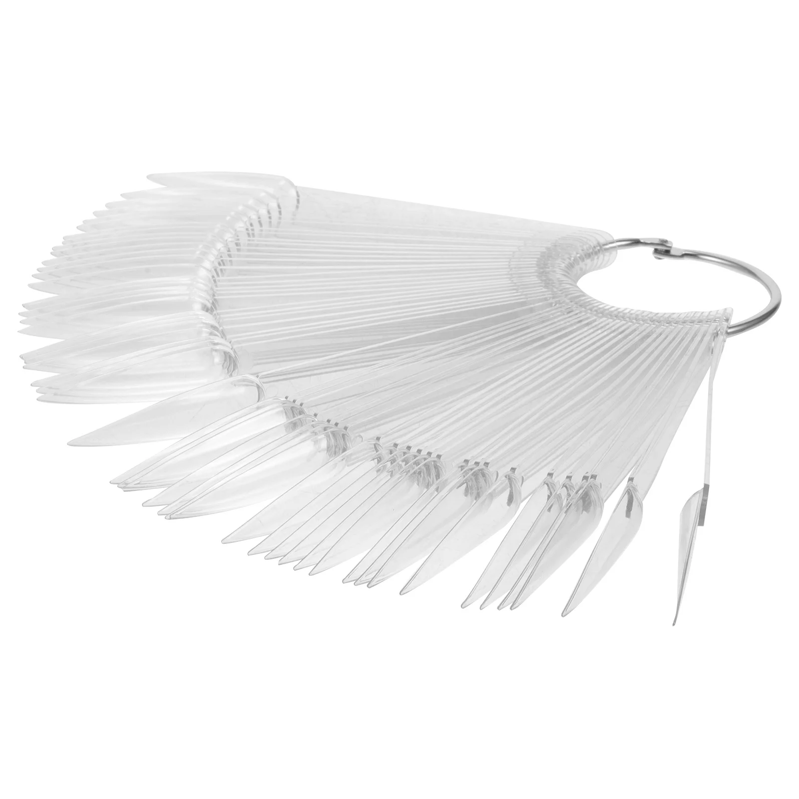 

50Pcs Nail Display Cards Fan Shape Smooth Plastic False Tips Practice Nails Color Palette Art Nail Tips Palette