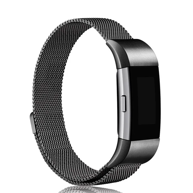 Tali Jam Tangan Pintar Logam Magnetik untuk Fitbit Charge 2 Band Gelang Baja Tahan Karat Gelang Wacthband untuk Fitbit Charge 2 Gelang Tangan