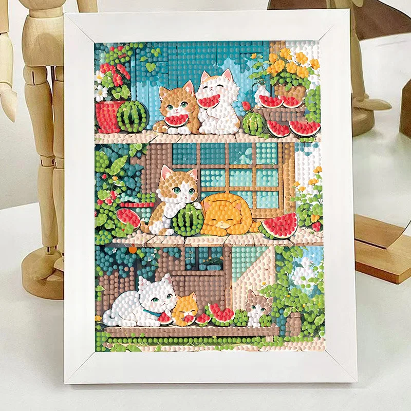 

Colorful Animal Comics Diamond Painting Decorative Figurine Cartoon DIY Souvenirs With Frame Cute Kids Gift New Arrival