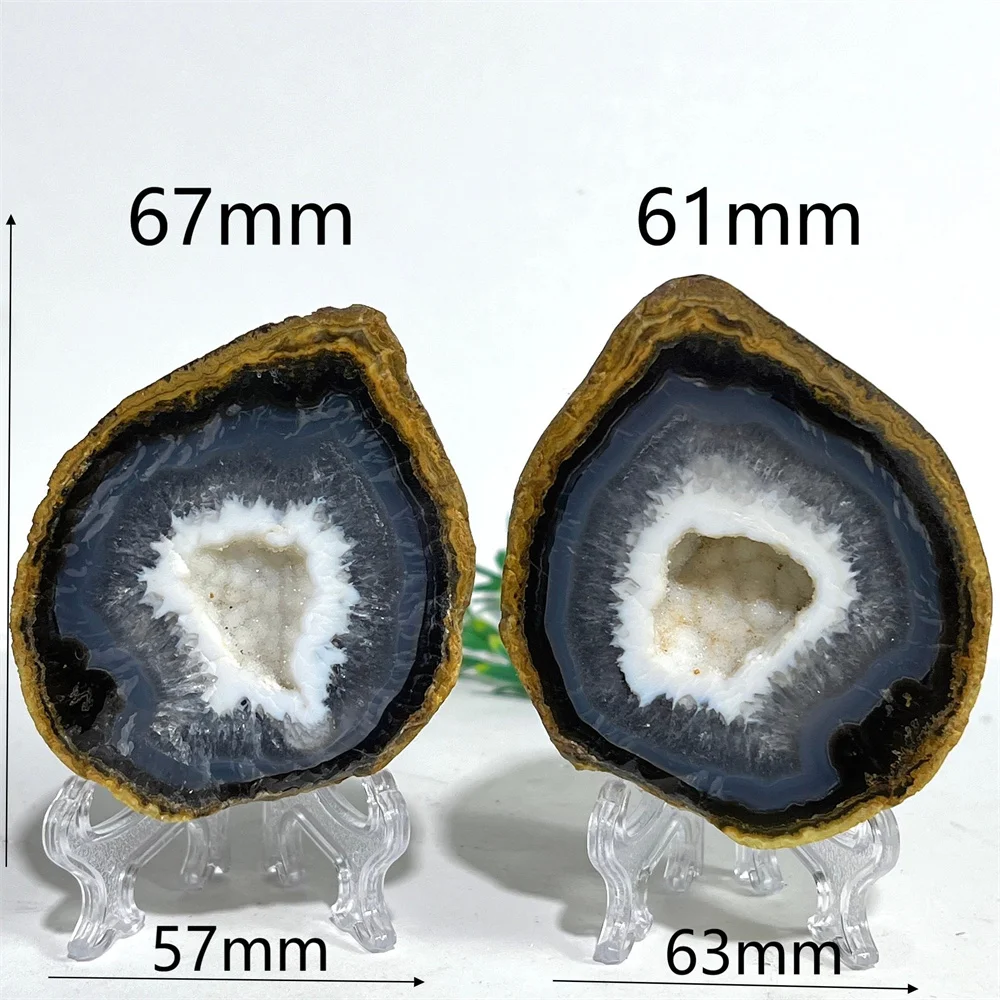 Geode Double Agate Specimen Natural Crystal Druzy Gemstone Stone Quartz Home Reiki Meditation Quality Healing Decoratiom+Stand