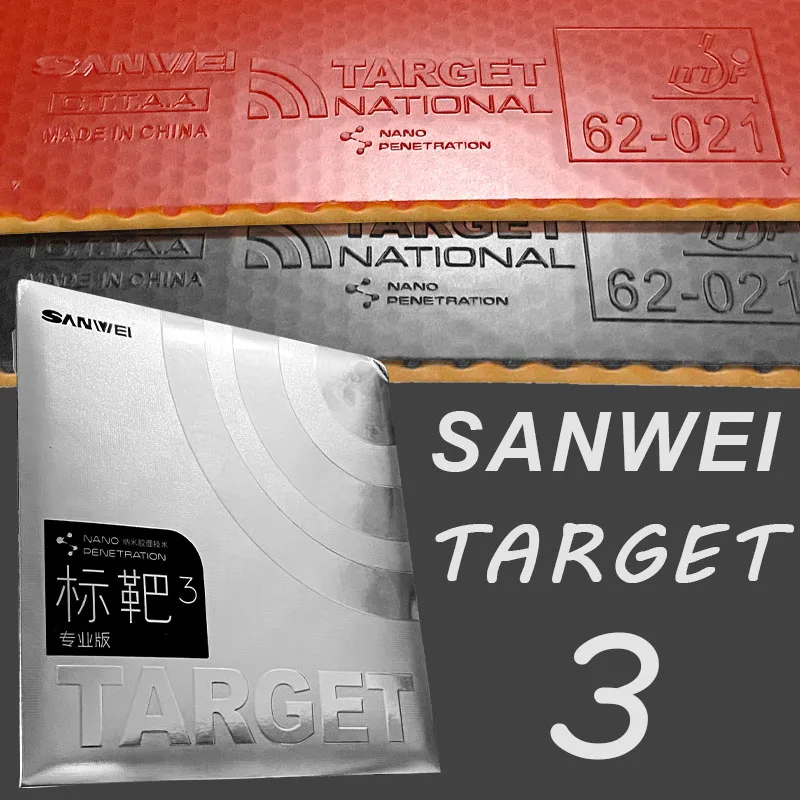 

SANWEI TARGET 3 Table Tennis Rubber Nano-Enhanced Sticky Ping Pong Rubber Sheet with High-Density Sponge for 40+ Ball Control