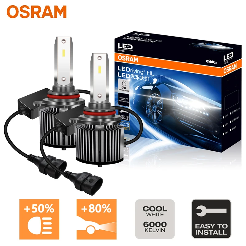 OSRAM LED HIR2 9012 12V 50W CF Version Car Head Lamps 4000LM Bright 6000K White LED Upgrade Daytime Running Light DRL D5210CW