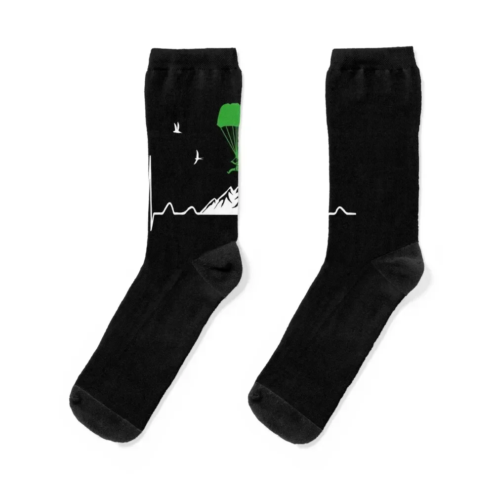 

Skydiver Heartbeat Paragliding Socks with print Thermal man winter Socks Man Women's