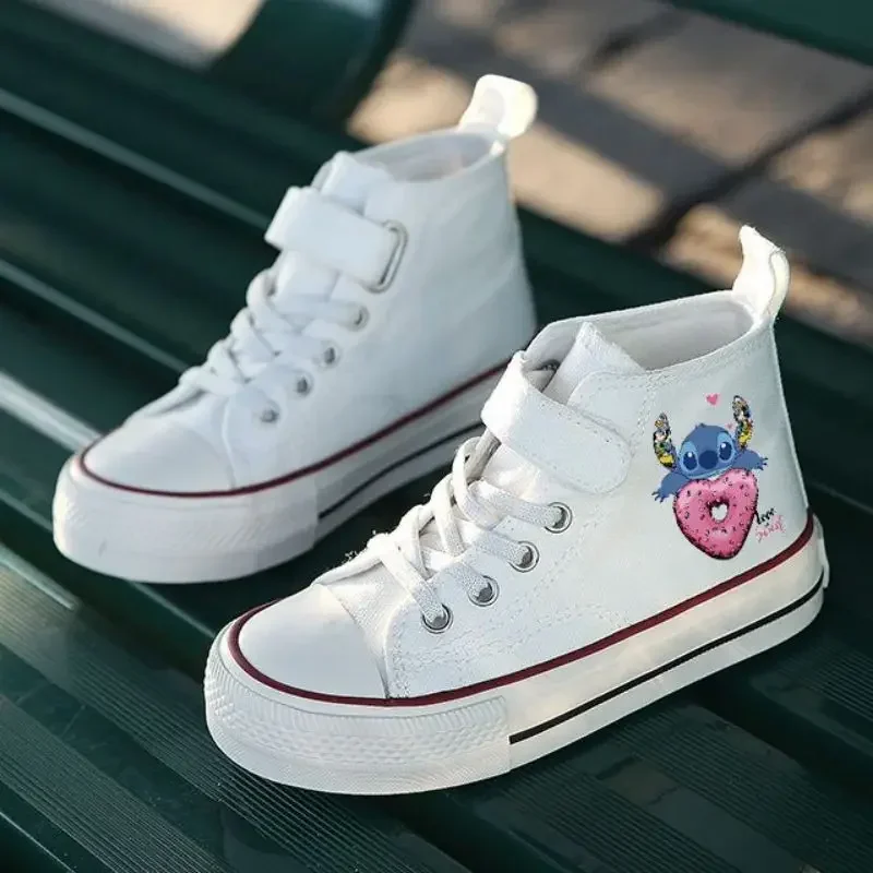 Disney-Zapatillas deportivas Lilo Stitch para niño y niña, zapatos de lona informales con estampado de dibujos animados, Tenis