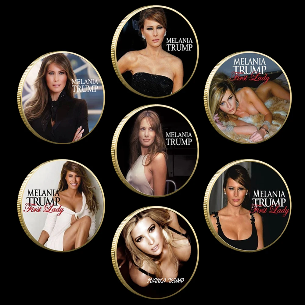 Melania Trump Gold Plated Coins Famous American Models 1 Oz Medallion High-quality Arts and Crafts Collect Gift