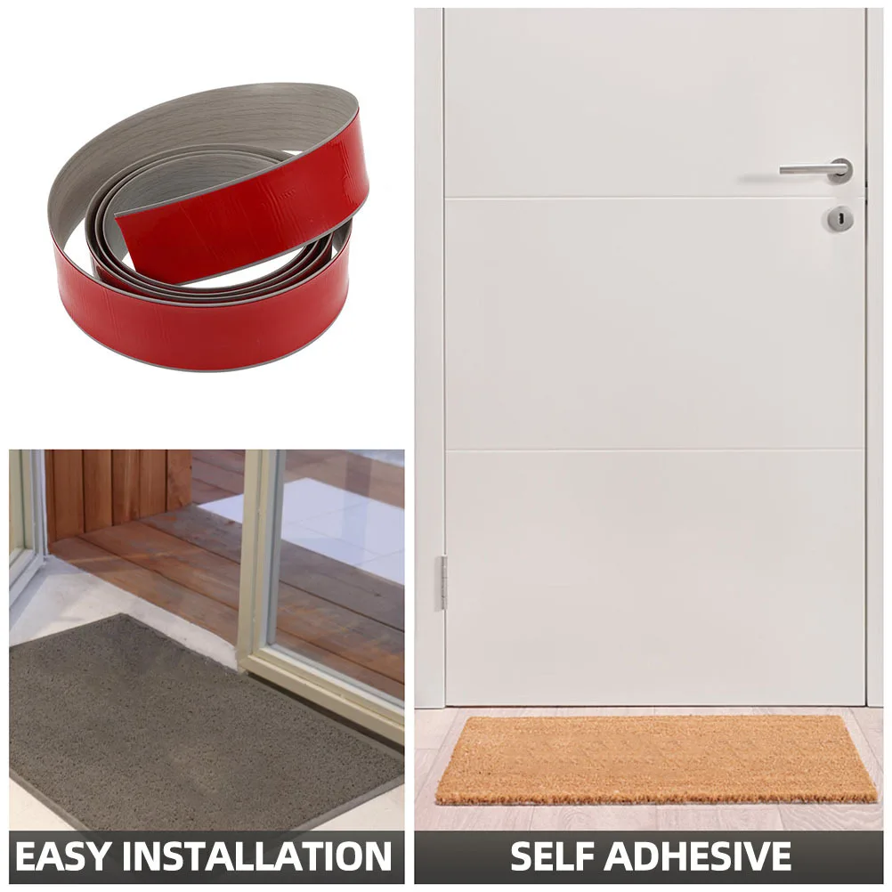2M Self Adhesive Floor Transition Strip Grey Wood Grain Pvc Threshold For Doorway Edge Trim Divider Strip