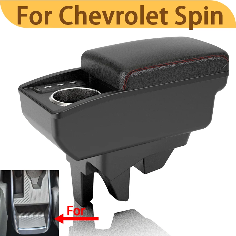 Reposabrazos para Chevrolet Spin 2025-2026, Consola Central Interior Mejorada con Caja de Almacenamiento, Reposabrazos con USB y Portavasos