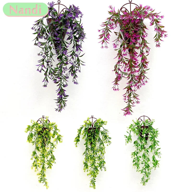 

74cm Orange Vine Room Decor Hanging Artificial Plant Plastic Leaf Grass Wedding Party Wall Balcony Decoration Garden decoration