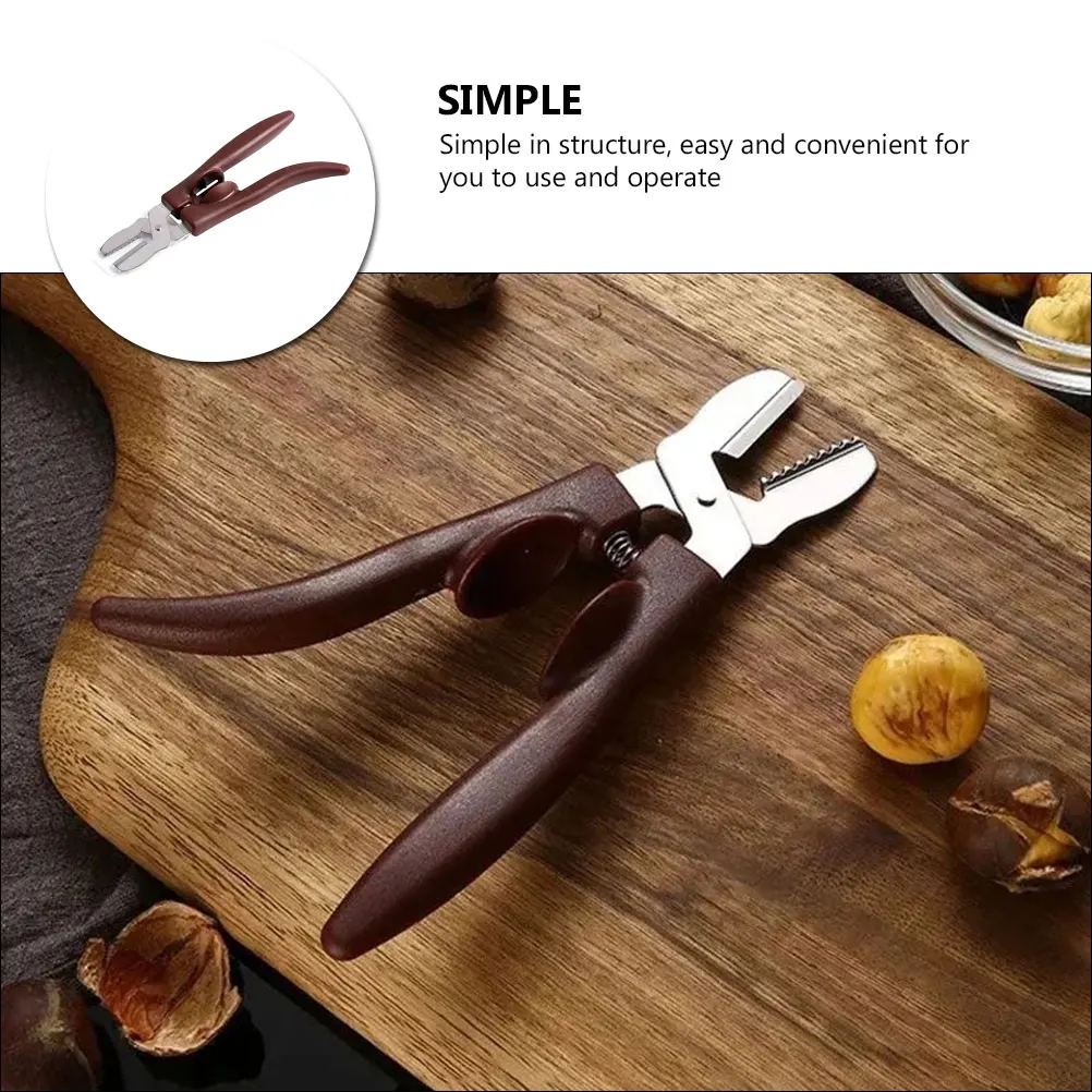 Chestnut Opener Cracker Peeling Tool Walnut Clip Cross Sheller Shucker Stainless Steel Metal Kitchen Gadgets Fruit Tools