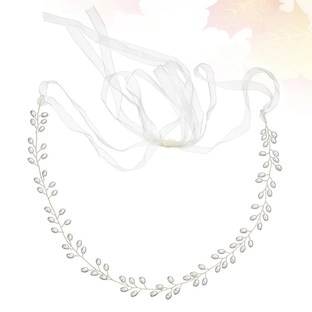 

Elegant Golden Wedding Dress Belt with Pearls Bridal Sash Accessory for Bride Bridesmaid Formal Party Event Photography