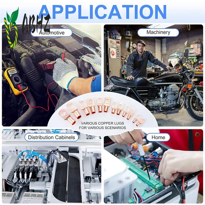 

ABHZ-240Pcscopper Wire Lugs Battery Terminals Battery Cable Ends,AWG 2 4 6 8 10/12 Gauge Wireconnectors,For Marine Electrical