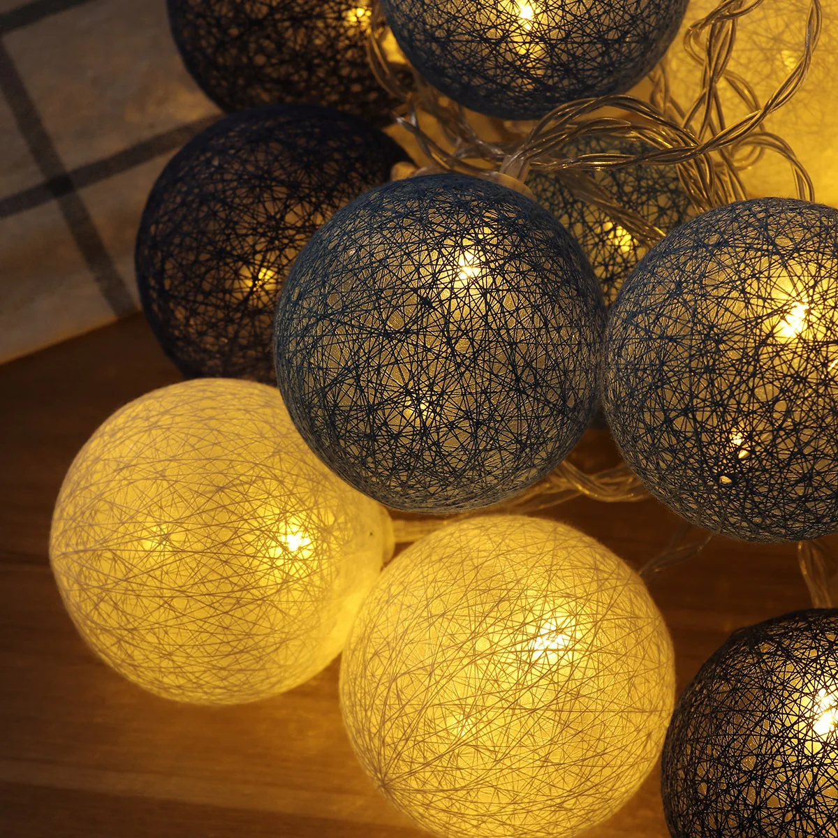 

Blue Series Led Cotton Thread Ball String Light Romantic Warm Fairy Lights For Party Wedding Home Decor String Lamp For