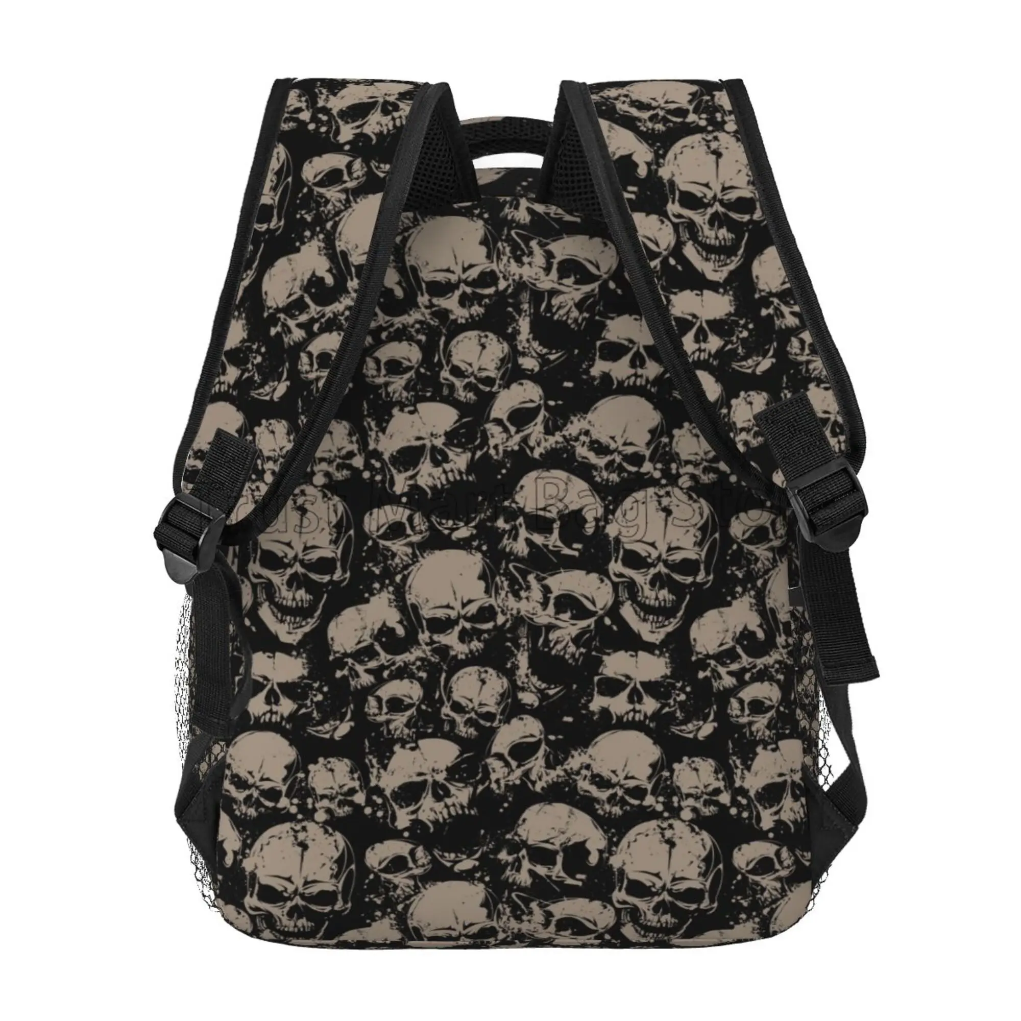 Scary Retro Skull Backpack for Women Men Travel Casual Daypack College Bookbag Laptop Bag Work Business Shoulder Bag