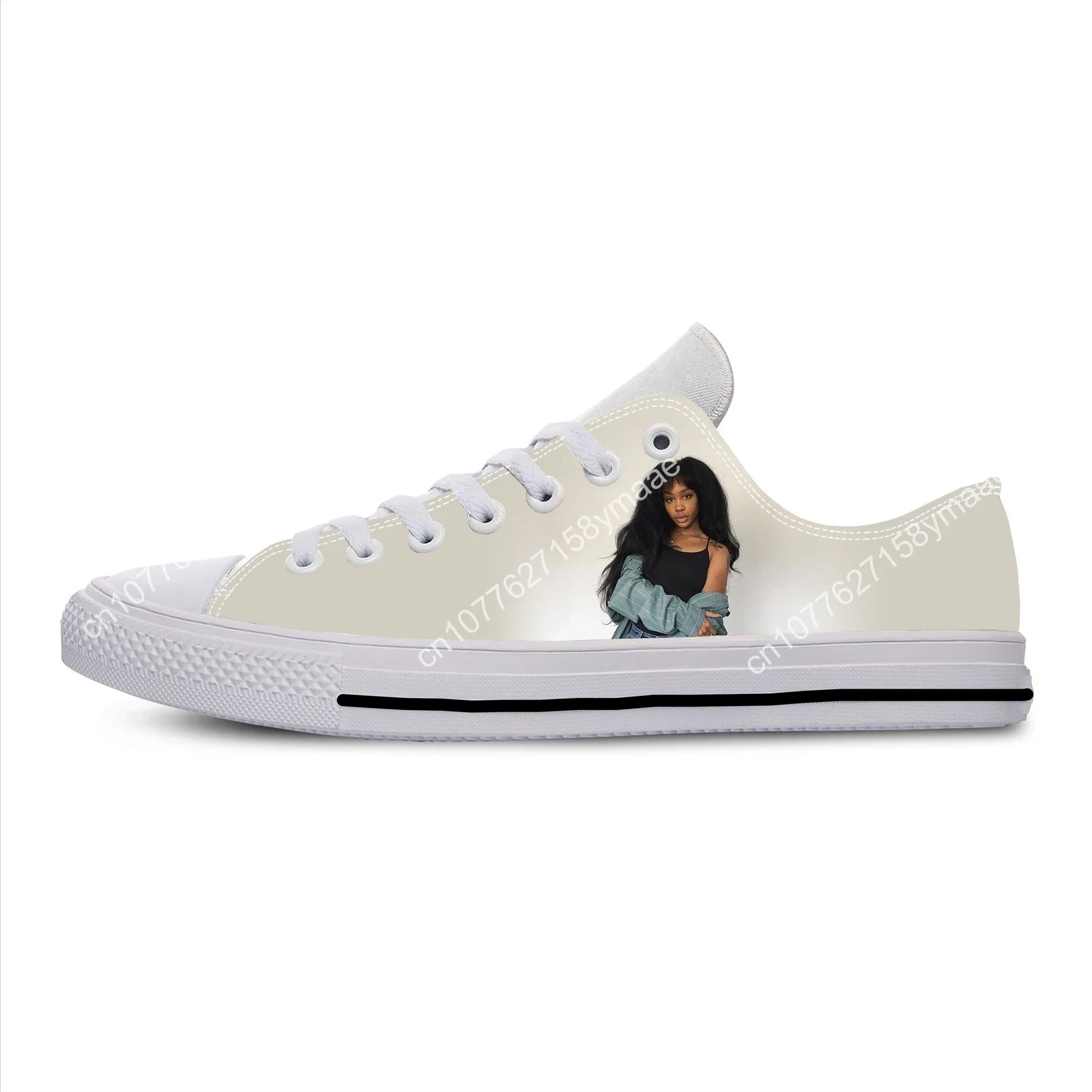 SZA Penyanyi Soul Musik Bruce Ctrl Sepatu Kain Kasual Fashion Lucu Sepatu Kets Pria Wanita Gambar Cetak 3D Ringan Atasan Rendah