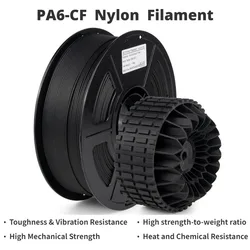 Carbon Fiber Nylon Filament,Enhanced Strength Rigidity PA6-CF Filament,High-Temperature Resistant Carbon Fiber PA6 1kg (2.2lbs)