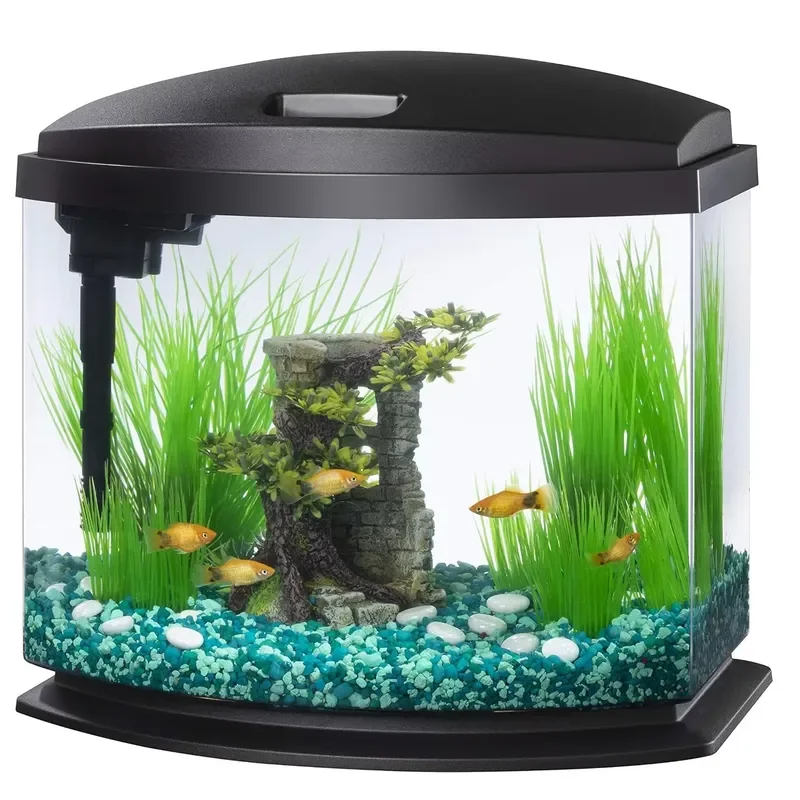 for Custom Glass Acrylic Aquarium Hydroponic Plant Transparent Betta Tank with Lighting Filter Material for Home Decor