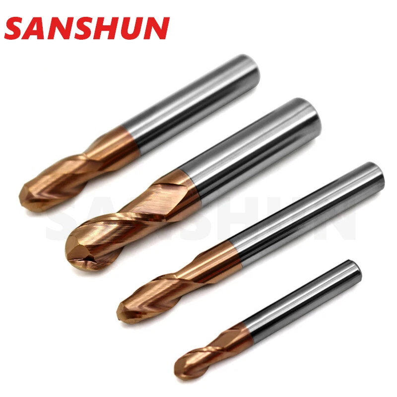 Milling Cutter Alloy Coating Tungsten Steel Tool Cnc Maching Hrc55 R-type Ball Nose Endmills Top Milling Cutter Machine Endmill