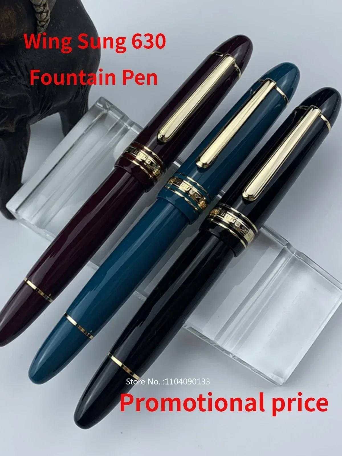 New Wing Sung 630 Brief Fountain Pen Iraurita Nib 0.5~0.7mm Nib Piston Resin Gold Clip Pen  Stationery Business Writing