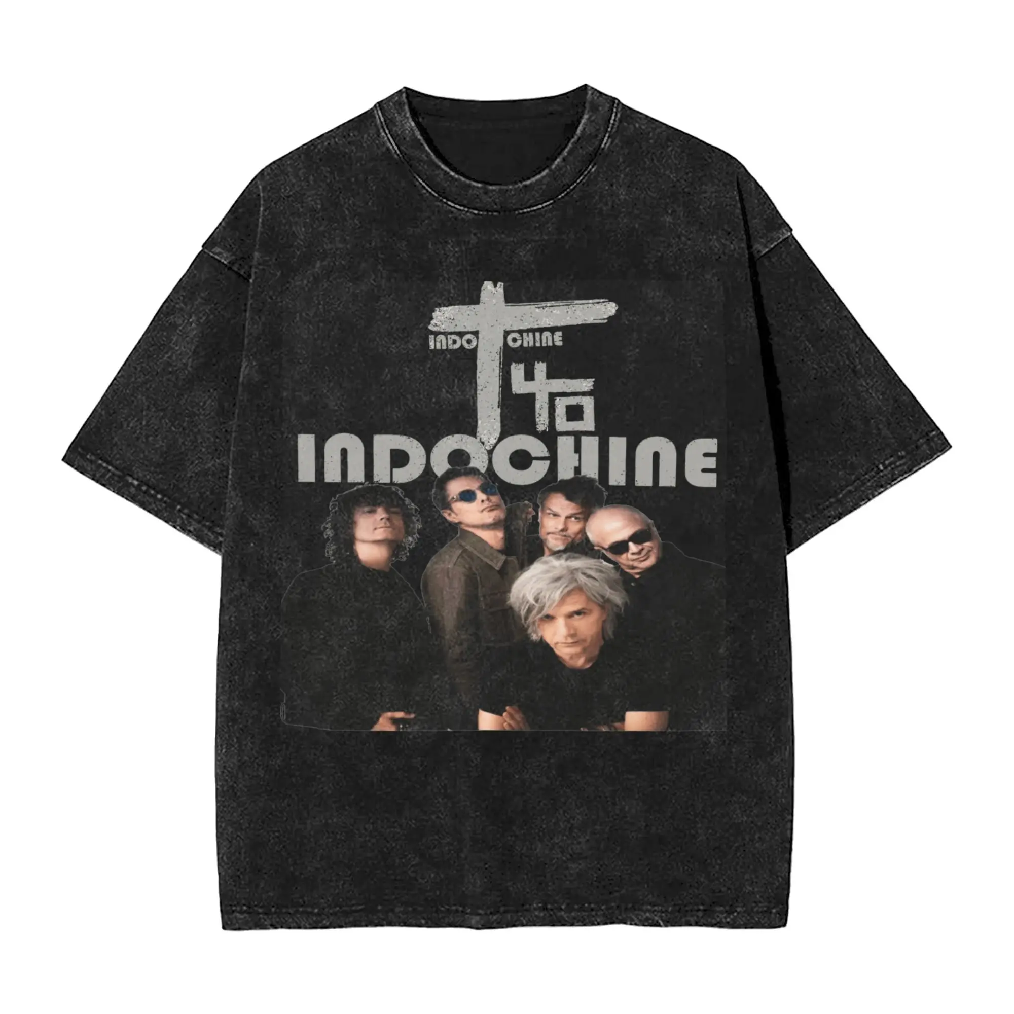 

Indochines Washed T Shirt Couple Tour Y2K Fun Cotton T Shirts Summer O Neck Fashion Tee Shirt Pattern Plus Size Clothing
