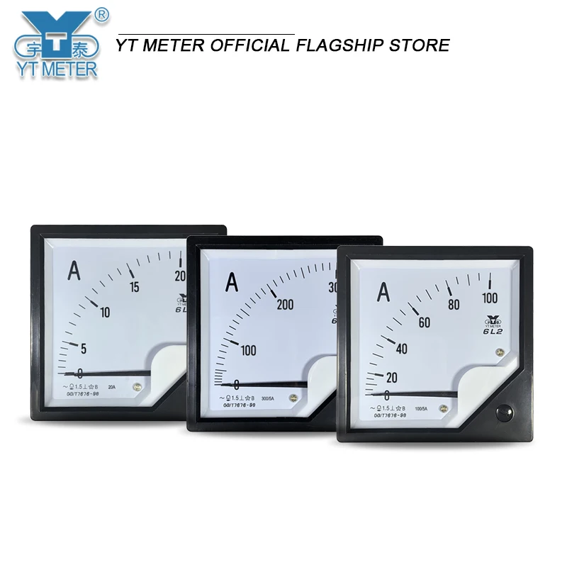 6L2 AC ammeter 30a 50/5A 100/5A Ammeter Pointer instrument ac75*75mm mechanical installation