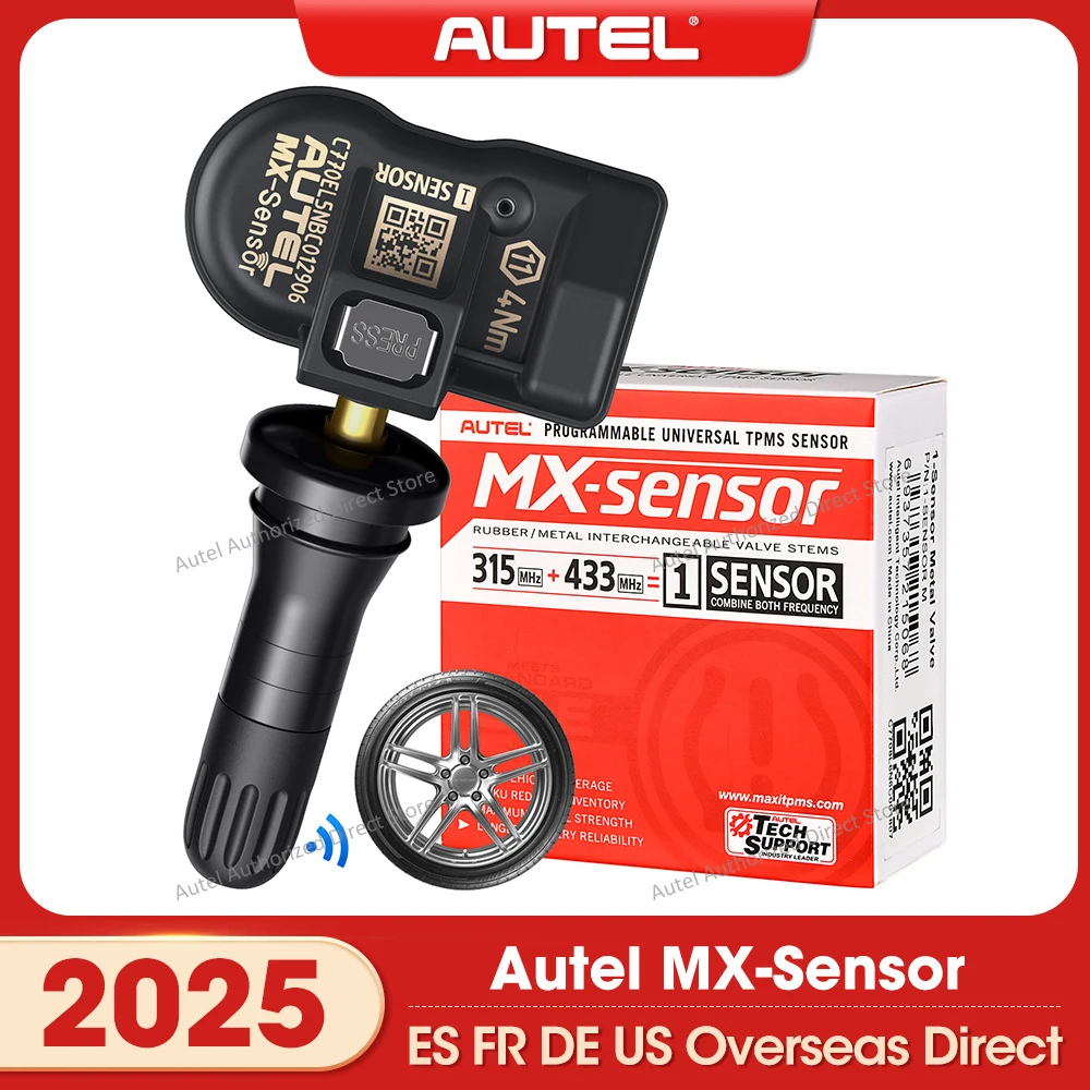 Autel MX-Sensor TPMS Sensors 2in1 315MHz + 433MHz Frequencies Press-in Tire Replacement Autel Sensor Work with TS501 pro TS508WF