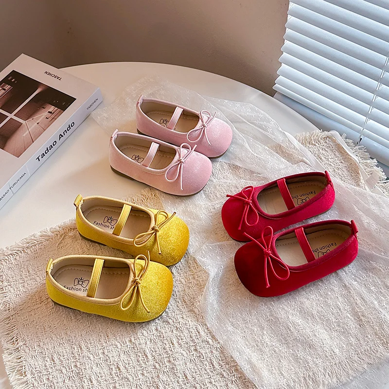 

Kids'Casual Shoes Flannel Spring Shoes Girls Slip-On Anti-slip Breathable Soft Bottom Red Pink Yellow Shoes Size 21-34