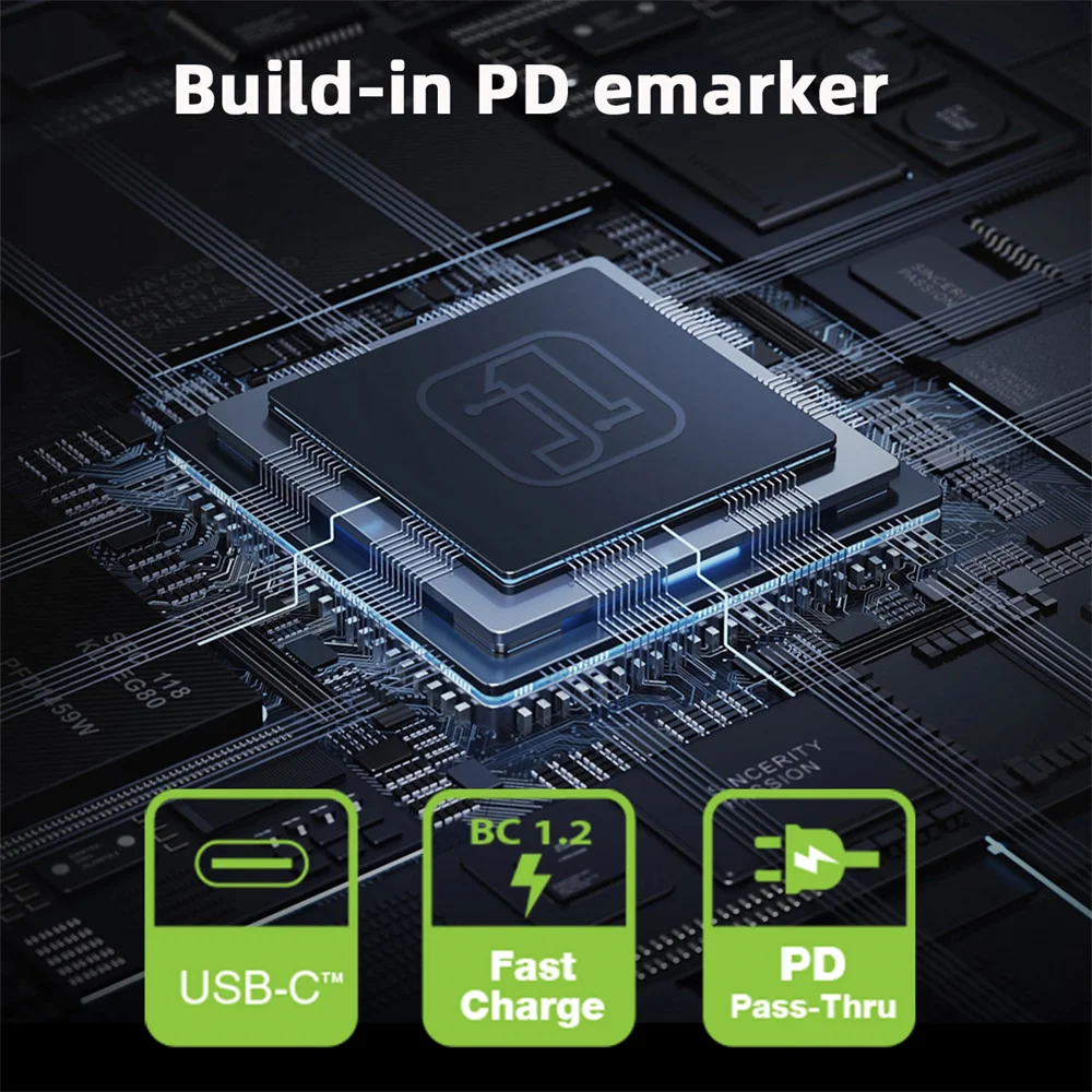 CableCC USB-C 수-암 익스텐션 어댑터, C타입 앵글 전류 전압 모니터링, LED 디스플레이, USB4.0, 40Gbps, 140W