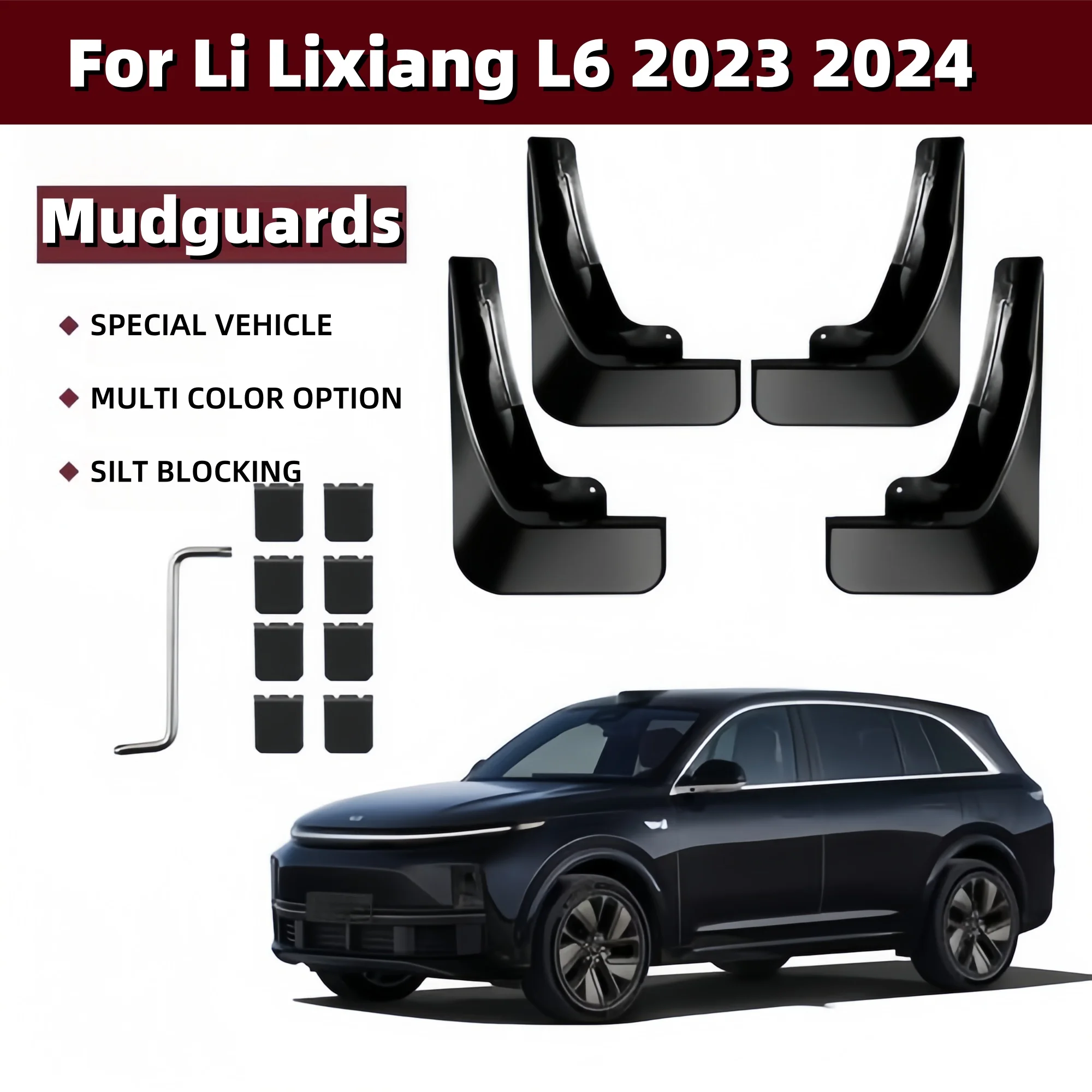 

Car Baking Paint Mudguards for Li Lixiang L6 2024~2026 Mud Flaps Splash Guard Front Rear Fender Mudflap Protect Auto Accessories