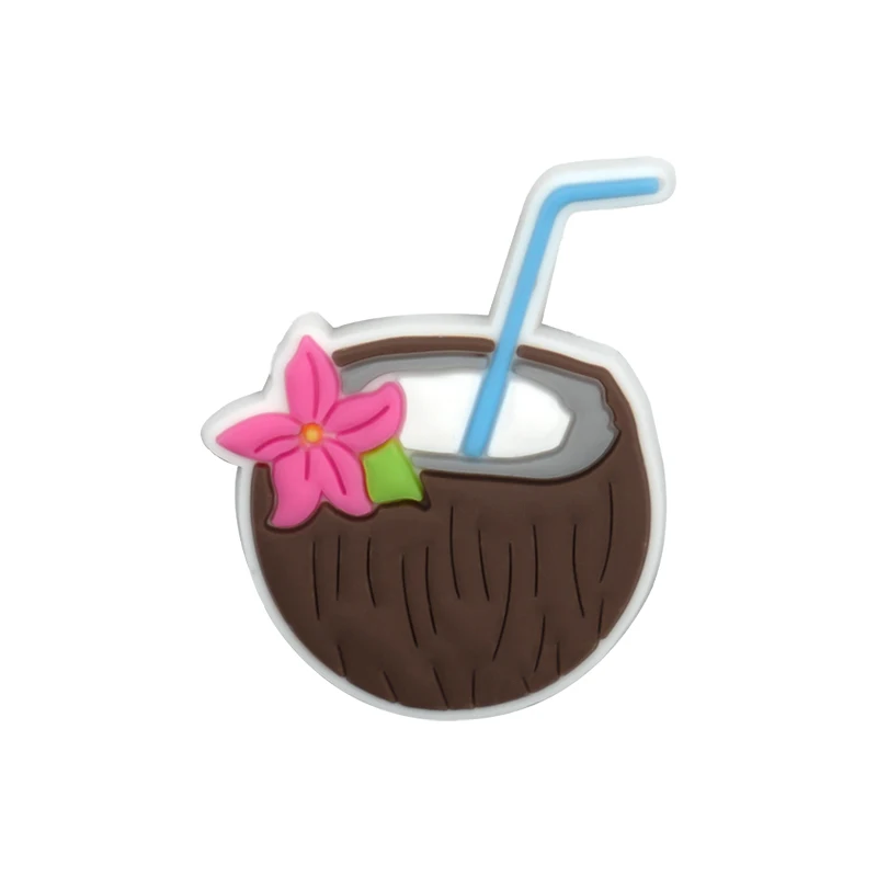 1/10PCS Fruit Shoe Charms Watermelon Accessories, Coconut Banana Charms for Shoes,Flower Wooden Clog Decorations image 6