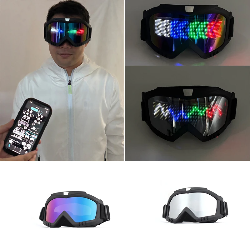 أزياء مرحلة الأداء ملحقات النظارات بارد DIY رسالة LED النظارات الشمسية التخصيص نظارات متوهجة #1