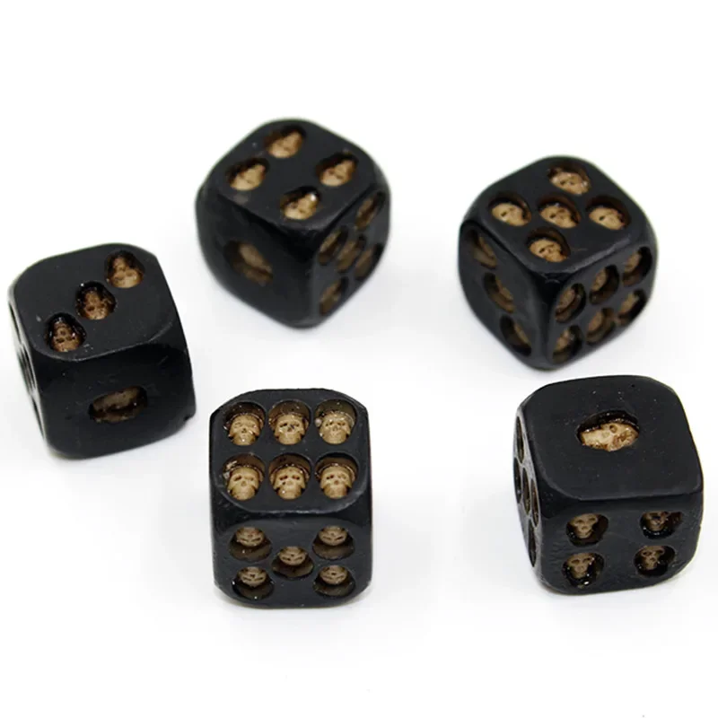 Skull Dice 5-piece set black antique party casual game toy chess bar dice handmade resin