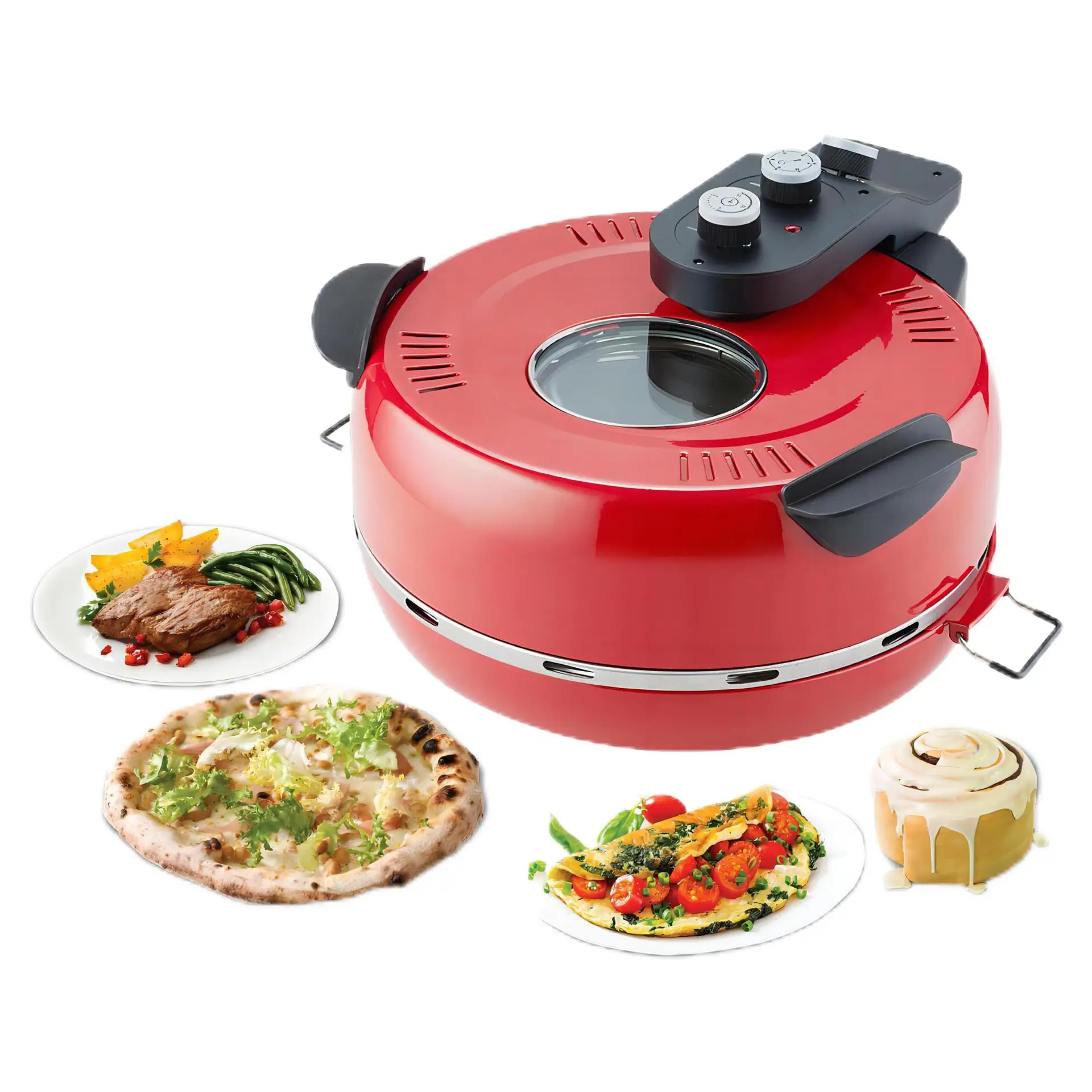 Portable Household 16-inch Electric Pizza Stove with Multi-functional Fully Automatic Upper and Lower Separate Heating