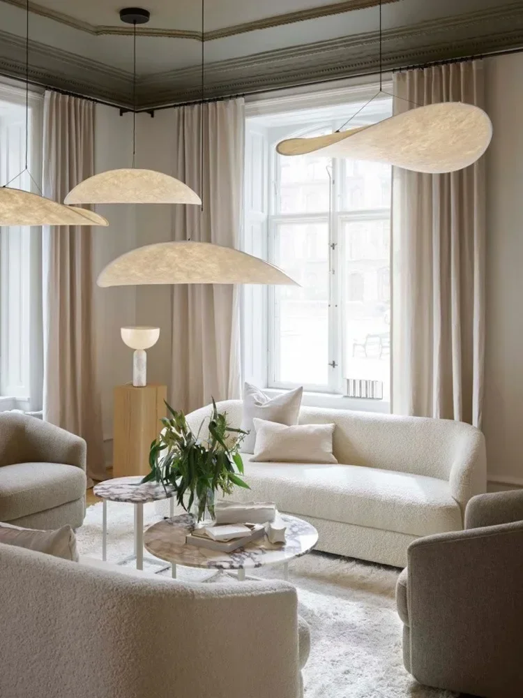 Wabi Sabi suspension pour salon chambre salle à manger décoration de la maison concepteur scandinave blanc Led suspendu DuPont lampe en papier