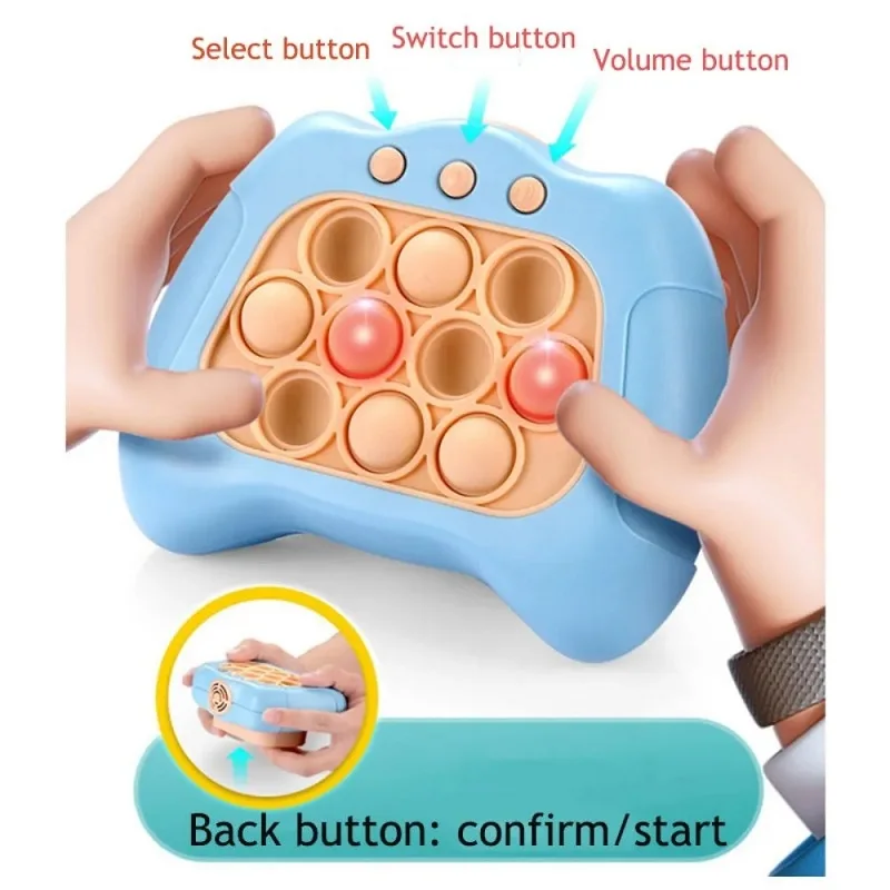 Jogo Pop Push Bubble com Luz, Fidget Toy com Sound Up Pro, Anti-stress, Eletrônico, Quick Push Game para Criança, Adulto Relieve Stress Gift