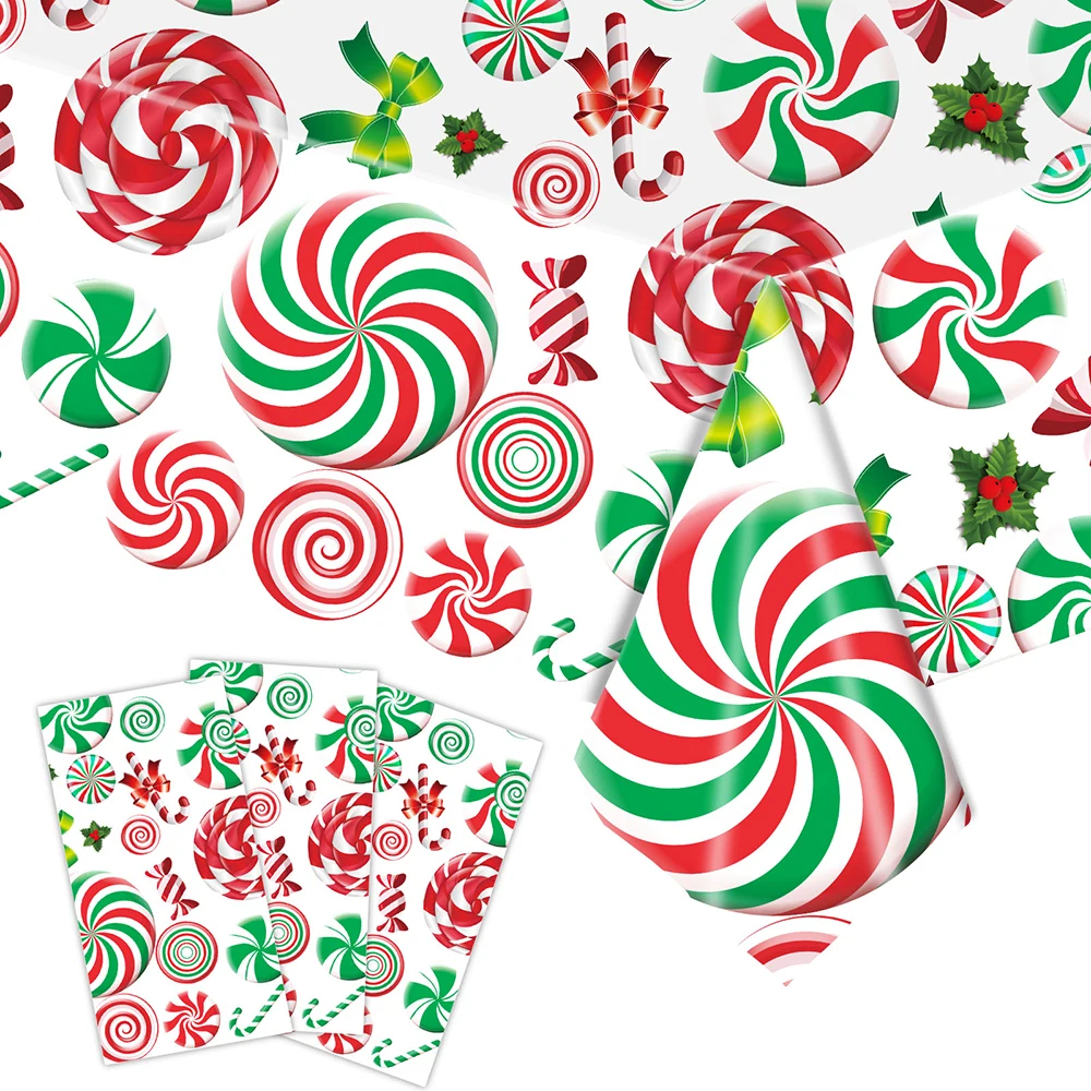 Christmas Tablecloth Santa Claus Snowman Tablecloth Christmas Decorations Xmas Disposable Table Cover New Year Party Supplies