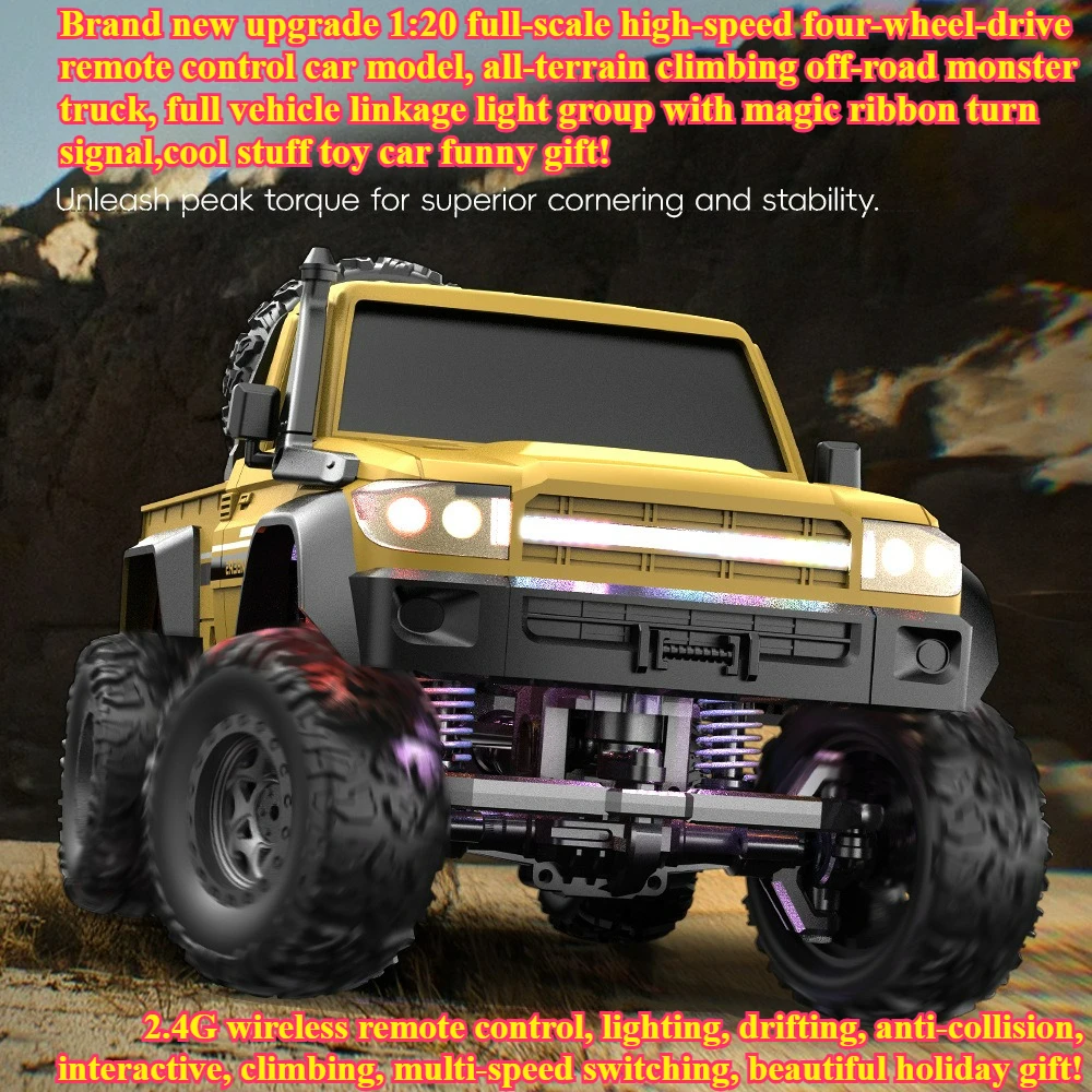 

Крутые забавные подарки: высокоскоростной полноприводный радиоуправляемый грузовик 1:20, внедорожный радиоуправляемый автомобиль для скалолазания, милый мини-радиоуправляемый дрифт-кар, монстр-трак, игрушки для детей