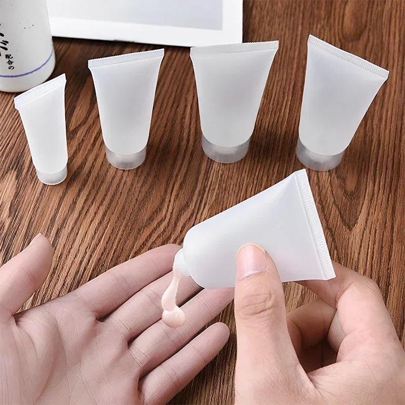 50Pcs 5/10/15/20/30/50/100ml Travel Refillable Tube Hand Cream Facial Cleanser Storage Cosmetic Squeeze Cream Lotion Container