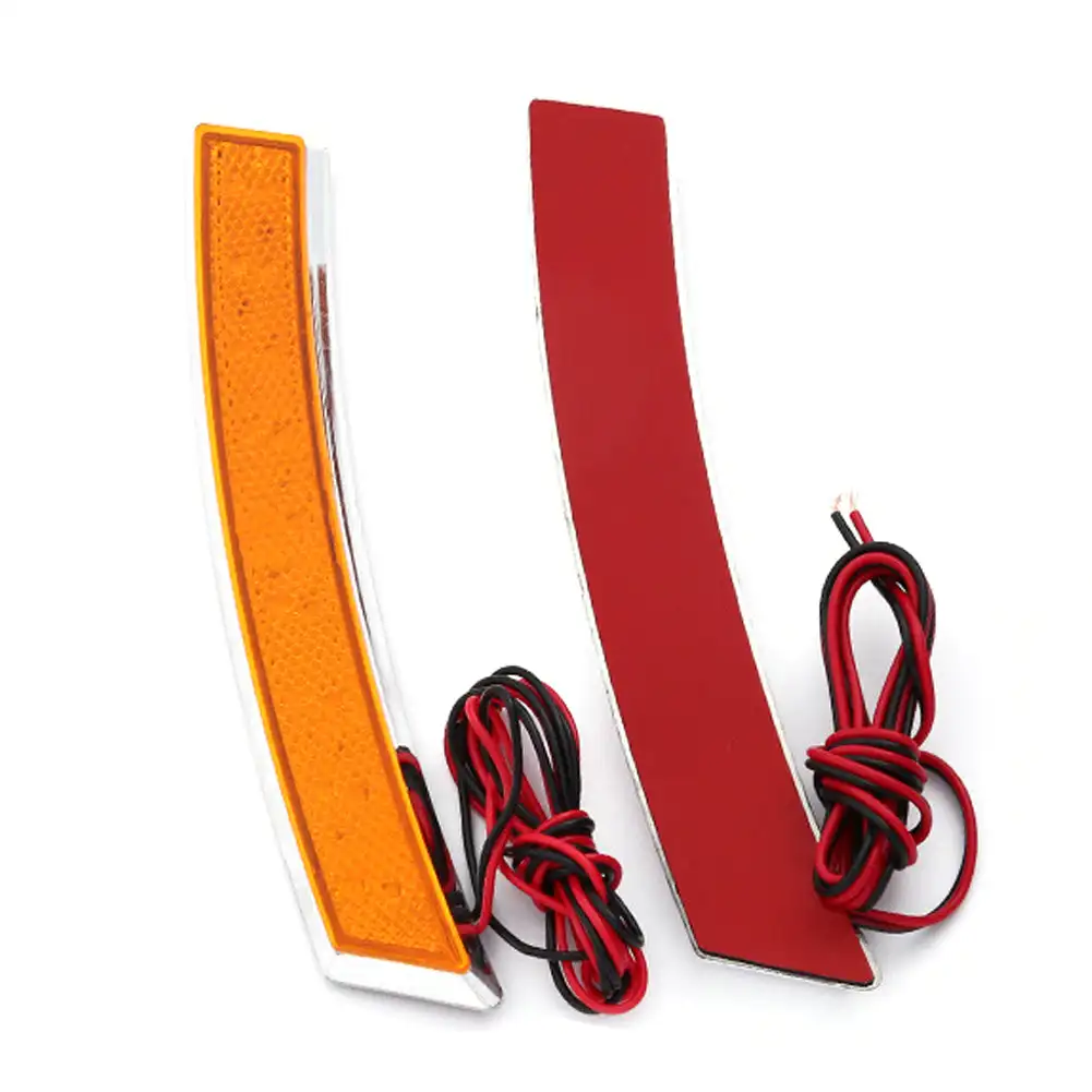 2pcs Universal Car-styling Car Side Edge Plate Leaves Turn Signal LED Fender Flares Light Daytime Running Light Red Amber