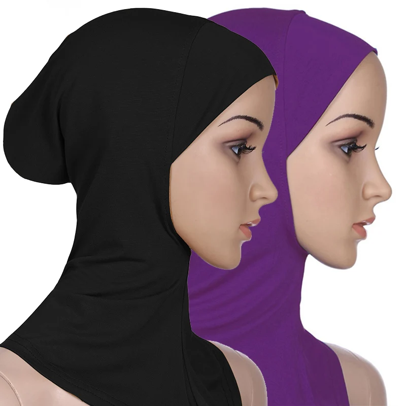 Instant Jersey Hijab Solid Undercap Hijabs For Woman Muslim Women Hijab Inner Cap Full Cover Head Wraps Scarf Islam Turban Hat