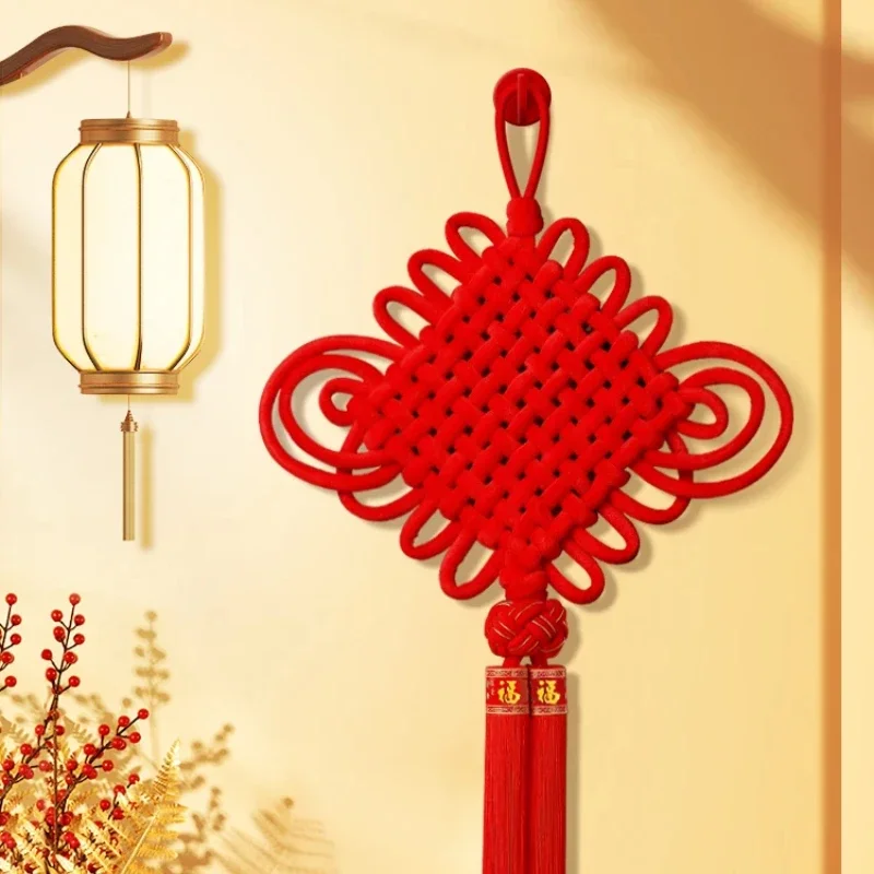 

Chinese knot hanging decoration living room large size Fu character 2024 new high-end entrance hall big red entrance