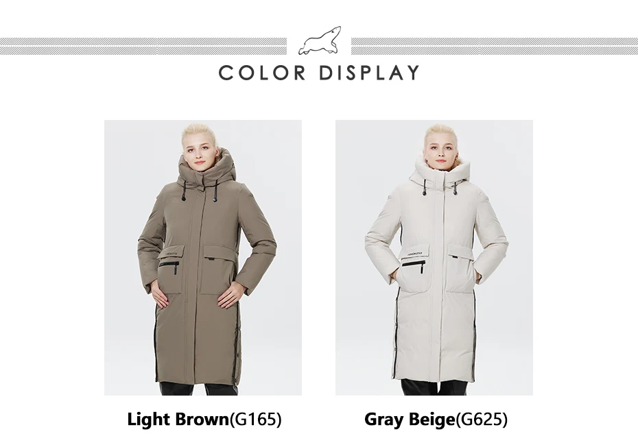 ICEbear 2023 Winter Women Jacket Long Cotton Big Pockets Ladies Coat Women's Thickened Warm Parka GWD22578-1D