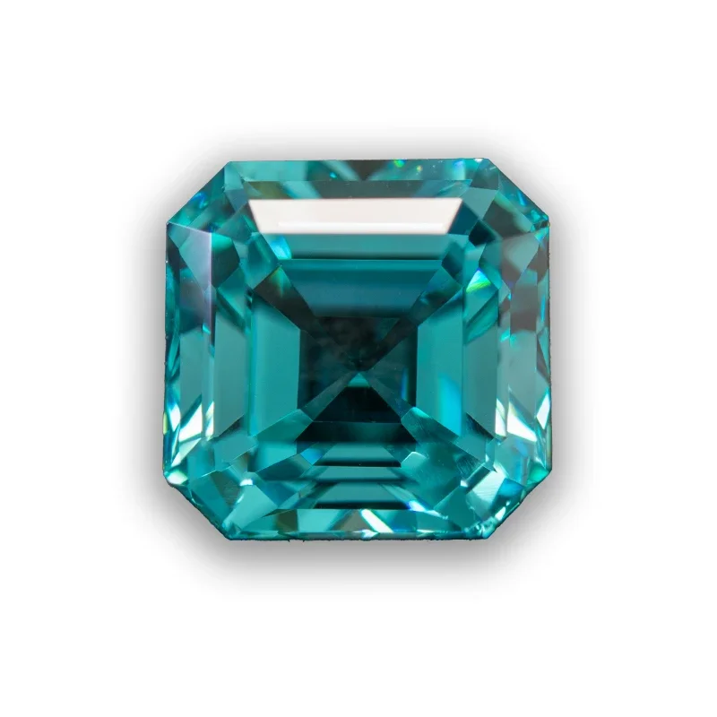 Lab Grown Sapphire Paraiba Asscher Shape Charm Gemstone DIY Ring Necklace Advanced Jewelry Making Materials with AGL Certificate