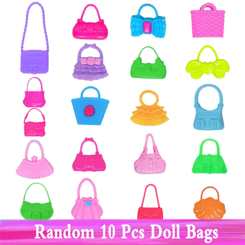 54PCS/Set DIY Barbiees Doll Accessories=34Pcs Clothes +10Shoes +10Bags  For 11.8Inch Barbie & BJD Doll Girl`s Toy Kids Toys