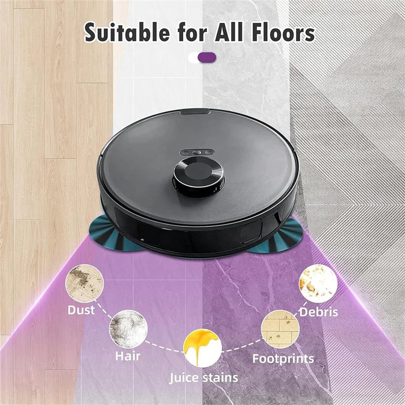 【Berserk】Replacement Kit For E20 Plus Robot Vacuum Cleaner: Rubber Brush, Edge-Sweeping Brushes, Hepa Filters, Mop Pads