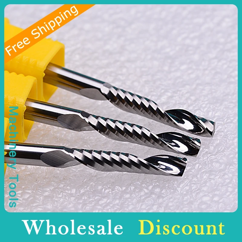 10pcs 4x17MM Carbide Milling Cutter for Wood Acrylic One Flute Spiral Woodworking End Mill K66 Super Hard Alloy CNC Router Bits