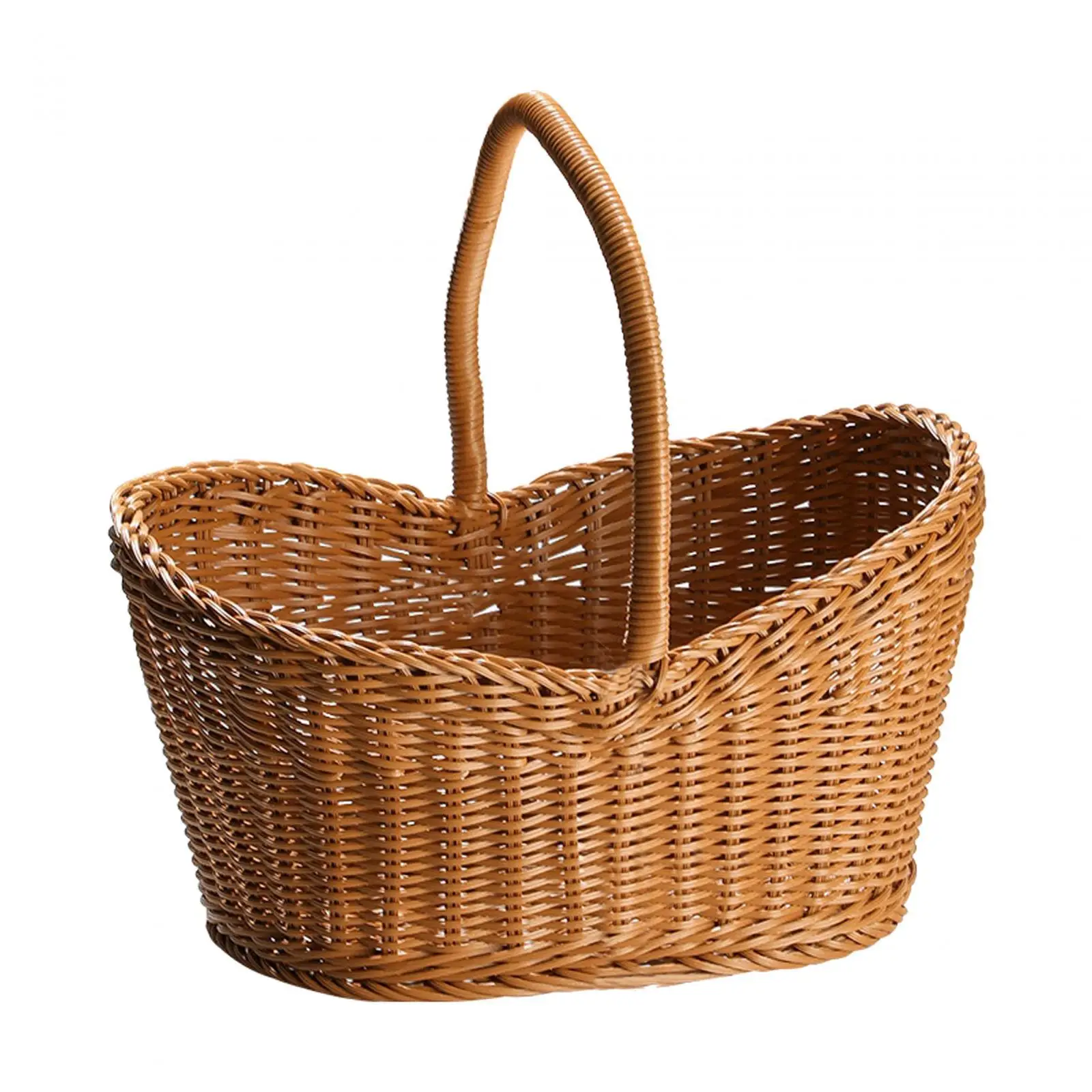 Picnic Baskets with Handles Fruit Sundries Organizer Carry Handle Handmade with Handle Storage Basket Box Fruit Sundries Holder