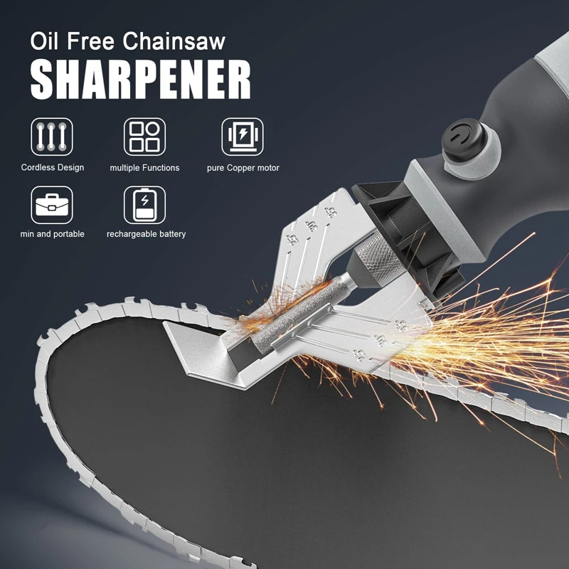 Cordless Chainsaw Sharpener, Electric Handheld Chainsaw Sharpening Kit, High Speed Chainsaw Sharpening Tool